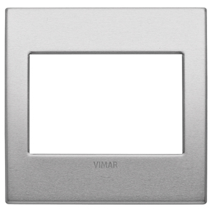 Plaque d'interrupteur mural Vimar 9,7 cm x 9,65 cm, finition métal brossé - Product Image 1