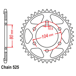 Corona Posteriore Personalizzata 525 39T - 46T per Kawasaki Z900 Z1000 ZX10R KLZ1000 - Product Image 4