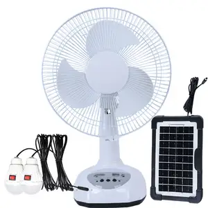 12 inch ac dc portable rechargeable fan with night light for camping hiking traveling outdoor
