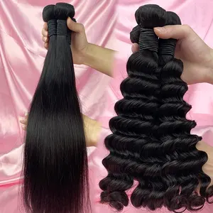 保証髪卸売価格ベンダーブラジルのレミーの髪の束バージンキューティクル整列人毛エクステンション