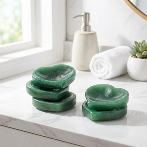 Cuenco de Corazón de Cristal Natural Pulido de Alta Calidad, Piedra Curativa de Jade Verde, Cuenco de Corazón de Aventurina Verde para Decoración del Hogar - Product Image 1