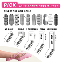 Calcetines de Pilates Personalizados Unisex para Todas las Edades, con Nombre de Marca Impreso, Punta Sin Costuras, Antideslizantes, para Yoga Suave para Personas Mayores
