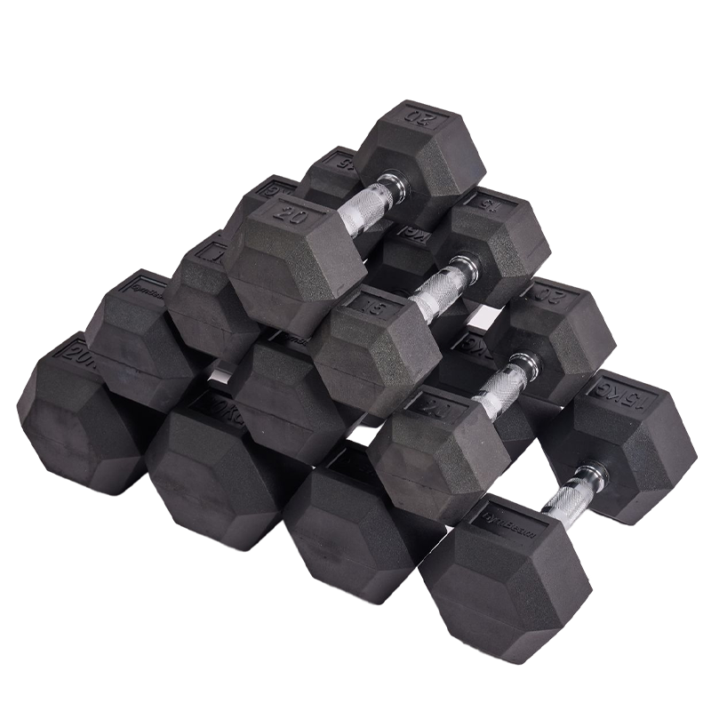 Artbell Fitness Hex Rubber Dumbbell Factory Wholesale Free Weight Dumbells Gym Rubber Hex Hexagon Dumbbell Set KG Buy Online