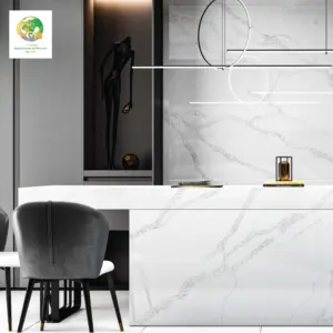 Quartz white Calacatta sintered stone counter tops in best price modern type best quality countertops For bathroom