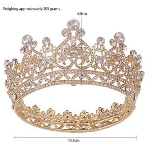 Đẹp Baroque Rhinestone vương miện cho bữa tiệc sinh nhật vẻ đẹp pageant đám cưới công chúa vương miện tóc phụ kiện