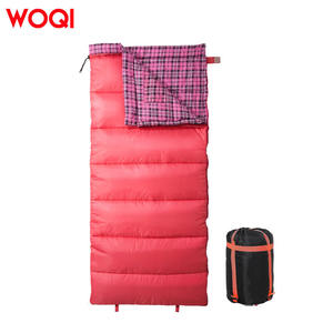 Sac de couchage en flanelle de coton Woqi, type enveloppe, pour adultes, trois saisons, randonnée, camping, respirant, 1,3 kg, noir, rose rouge - Product Image 2
