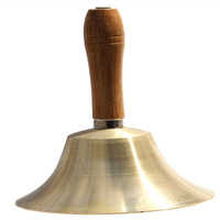 Cloche en laiton 8cm, 10cm, 14cm, 17cm avec manche en bois, cloche en cuivre, vente en gros