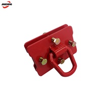 Anneaux de préhension robustes en acier forgé à visser avec plaques rouges compatibles pour tracteurs, camping-cars, UTV, camions
