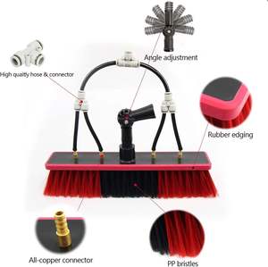 Retractable Aluminum Pole Telescopic Solar Panel Cleaning <b>Brush</b> Water Fed Pole Nylon Bristles Multifunction for <b>Window</b> Cleaning - Product Image 3