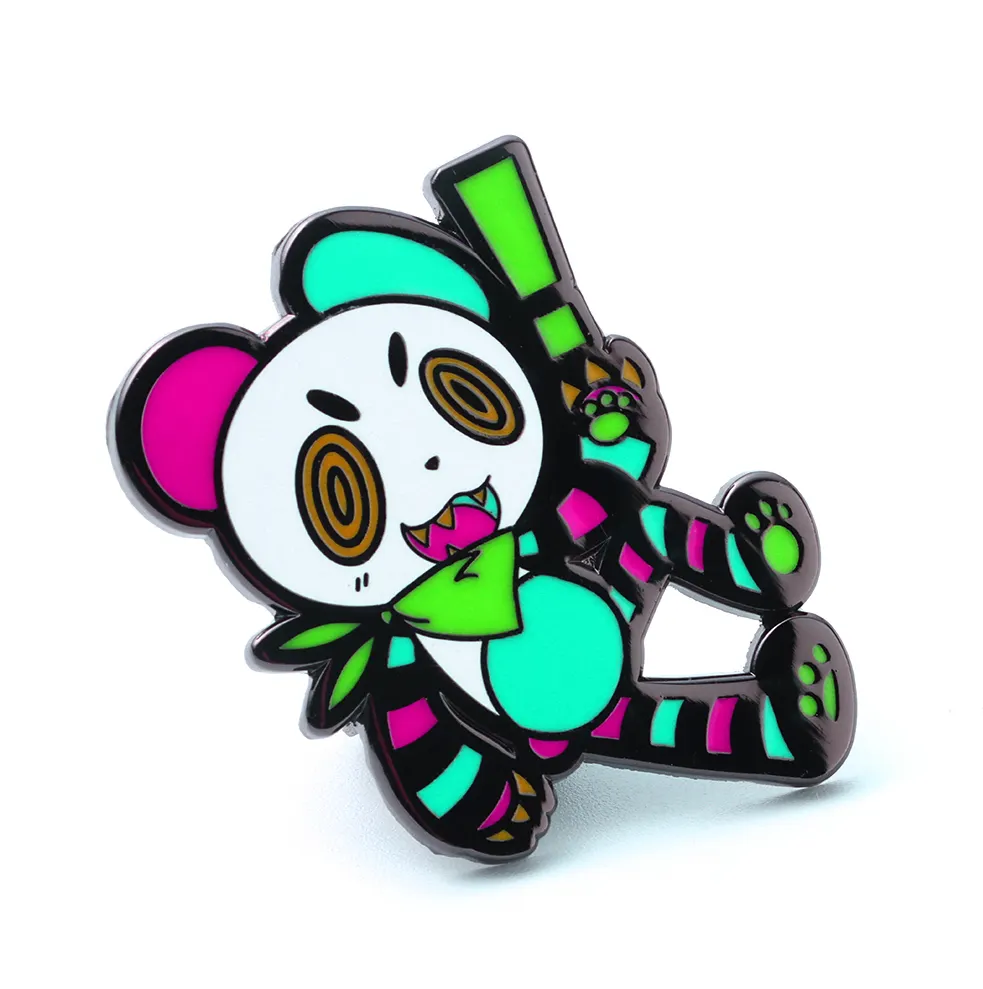 Дизайнерский логотип, 3D мультфильм, позолоченные металлические мягкие животные, медведь, панда, аниме, блестящие жесткие эмалированные значки