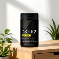 Gélules de Vitamine D3 + K2 pour Adultes OEM – Soutient la Santé Osseuse et Immunitaire, Soulage le Stress – 5000 UI D3 + 100 mcg K2 – 60 Gélules