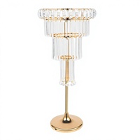 Support floral en cristal doré pour centre de table de mariage, présentoir floral suspendu en acrylique pour réception et fête