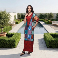 Robe chemise décontractée grande taille style africain 2026 à faible MOQ, robes Boubou d'été à imprimé floral et sequins