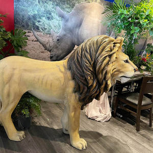 รูปปั้นสิงโตทำจากไฟเบอร์กลาสสำหรับกลางแจ้งรูปปั้นสิงโตซาฟารีป่าม้าลายและยีราฟช้าง - Product Image 4