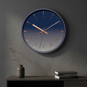 Minimalist Round Quartz <b>Wall</b> <b>Clock</b> With Gradient Dial And Rose Gold Hands For Living Room Decor - Product Image 2