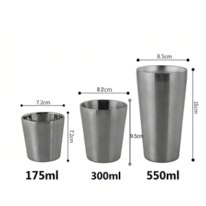 Taza de café de acero inoxidable para acampar de 175ml/300ml/350ml, vaso para bebidas frías y calientes - Product Image 2