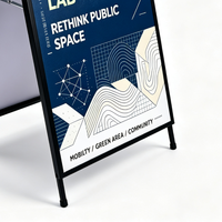 Support de signalisation pliable écologique imprimé, disponible en plusieurs tailles, pour affichage publicitaire avec logo personnalisé