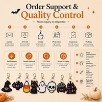 Porte-clés brodé Halloween, pendentif pour sac à dos, breloque personnalisée, vente en gros pour souvenirs de vacances et cadeaux