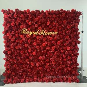 Custom 3d tecido flor parede casamento falso seda rosa flor parede painel fundo mobiliário decoração - Product Image 6