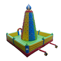 Pour lac piscine mer Aqua parc eau jouets île flottante toboggan escalade et glissement mur d'escalade gonflable avec toboggan