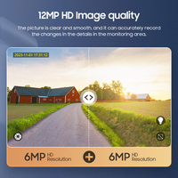 Caméra de sécurité solaire IP sans fil extérieure AI 12MP avec zoom optique 50X, vision nocturne, carte mémoire, 6W, 4G/Wifi