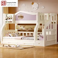 Lit superposé minimaliste en bois massif YQ YQ-35 pour enfants, lit double pour garçons et filles, lit multifonctionnel pour petit appartement