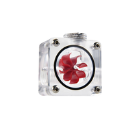 OCOCOO Indicateur de débit d'eau transparent en acrylique PC, filetage G1/4, roue rouge, débitmètre visuel, anti-fuite, pour circuit liquide personnalisé