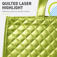 Sac fourre-tout non tissé réutilisable écologique avec logo personnalisé à rayures imprimées conception de surbrillance au laser en gros pour l'épicerie
