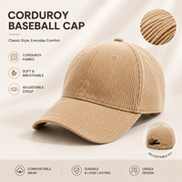 Gorra de Pana de Algodón Suave y Transpirable de Alta Calidad, Estilo Clásico para Otoño e Invierno, Accesorio de Moda, Regalo Boutique