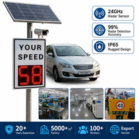Caméra de détection de vitesse à capteur radar LED solaire 12V 120W pour plaque d'immatriculation, signalisation routière de sécurité et contrôle de vitesse