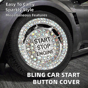 Phổ <span class=keywords><strong>Bling</strong></span> Pha Lê Đẩy Bắt Đầu Nút Bìa Kim Cương Đánh Lửa Nội Thất Nút Kim Loại Nhãn Dán Vòng Phổ Biến Động Cơ Xe Bắt Đầu - Product Image 2