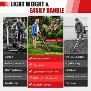 <span class=keywords><strong>Tondeuse</strong></span> à haies et à herbe portative 2 en 1, batterie au lithium <span class=keywords><strong>sans</strong></span> <span class=keywords><strong>fil</strong></span>, mini cisailles électriques, débroussailleuse - Product Image 5