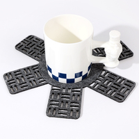 Napperon Hongyi moderne de haute qualité en polyester doux et léger, écologique et réutilisable, de 380 mm de diamètre, forme irrégulière pour la maison et la cuisine