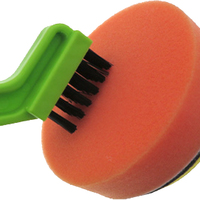 Brosse de nettoyage et outil de décapage ergonomique 2-en-1 pour tampons de polissage en mousse et en laine