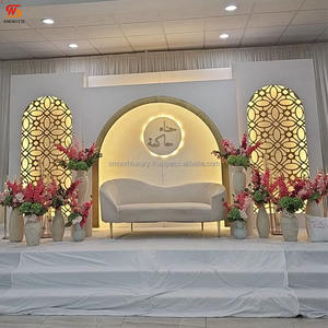 ฉากหลังเวทีงานแต่งงานสไตล์โมร็อกโกแท่นวางเทียนพีวีซีสีขาวอบอุ่นเรียบดีไซน์ใหม่ - Product Image 4