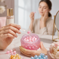 Crème en capsules avec ADN de saumon PDRN, collagène rose avec céramide NP, panthénol et tripeptide-1 de cuivre, nourrit les peaux sèches