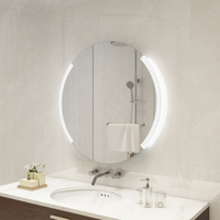 Miroir de salle de bain mural LED sans cadre à découpe spéciale, avec interrupteur tactile, rétroéclairé, décoratif, moderne, pour maison et hôtel
