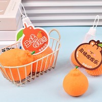 Lelijke Tangerine Speelgoed Realistisch Citrusvrucht TPR Stressbal Schattig Oranje Fidget Knijp Speelgoed Mesh Zakje Verpakking Draagbaar Zintuiglijk Speelgoed
