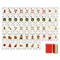 Ensemble de tuiles de Mahjong américain de Noël en forme de chaussette du Père Noël, 160 pièces en acrylique, gravées renne et canne à sucre, avec tapis cadeau