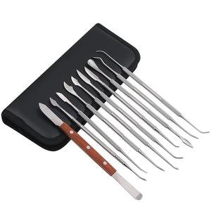10 buah Set alat menyiapkan dokter gigi, instrumen perawatan gigi cermin gigi Stainless Steel penjepit Hoe Scaler Lab - Product Image 2