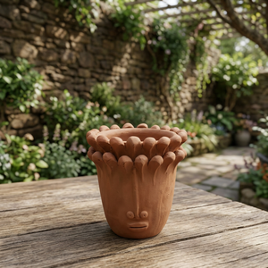 Vases en céramique et terre cuite modernes avec résine de verre pour la décoration de la maison et de la table, vase à fleurs artisanal écologique de couleur naturelle - Product Image 1