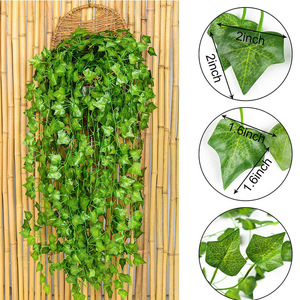 Vente en gros de guirlande de <span class=keywords><strong>lierre</strong></span> de plantes artificielles en PE, fausses plantes de vigne suspendues <span class=keywords><strong>avec</strong></span> feuilles vertes pour décoration de jardin et de maison de mariage - Product Image 5