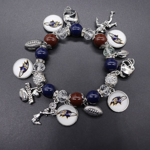 Pulseras con Colgante de Aleación de Zinc con el Logotipo de los Indianapolis Colts, Brazalete Elástico con Cuentas y Diseño Personalizado de Campeonato Universitario - Product Image 6
