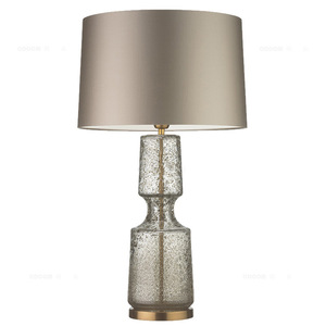 Lámpara de mesa de cristal minimalista posmoderna moderna, modelo A244, interruptor tipo botón, no requiere transformador, para sala de estar y dormitorio - Product Image 1
