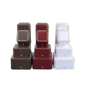 Leatherette Paper Octagonal Printed Edge Pearl Jewelry Bracelet <b>Box</b> Light Luxury Ring <b>Earrings</b> <b>Box</b> with Gold Buckle Deco - Product Image 1