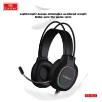 Casques et casques de jeu Earldom Micro et casque PC Light RGB pour joueur avec casque supra-auriculaire à son surround stéréo