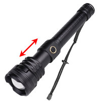 Lampe torche tactique rechargeable USB en alliage d'aluminium haute puissance, Xhp90 LED, marteau de sécurité, 1000+ lumens, IP44