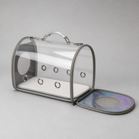 Sac de transport transparent pour animaux de compagnie YAOYUE, coque rigide en PP, avec panneaux latéraux effet laser arc-en-ciel, pour chiens et chats