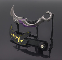 Réplica de Arma Valorant Reaver Karambit Edición Funda de Cuero, Réplica de Metal Completo para Decoración, Réplica Valorant Reaver Karambit 15cm 112g