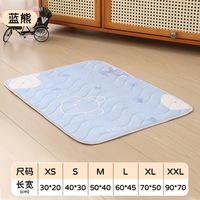 Tapis pour animaux de compagnie en tissu aiguilleté de coton et tissu Drop-Stitch, rafraîchissant pour l'été, avec matelas en latex souple pour chiens et chats, et tapis de niche en soie glacée
